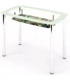 Glass dining table D-07-3 with tempered glass and chrome legs order